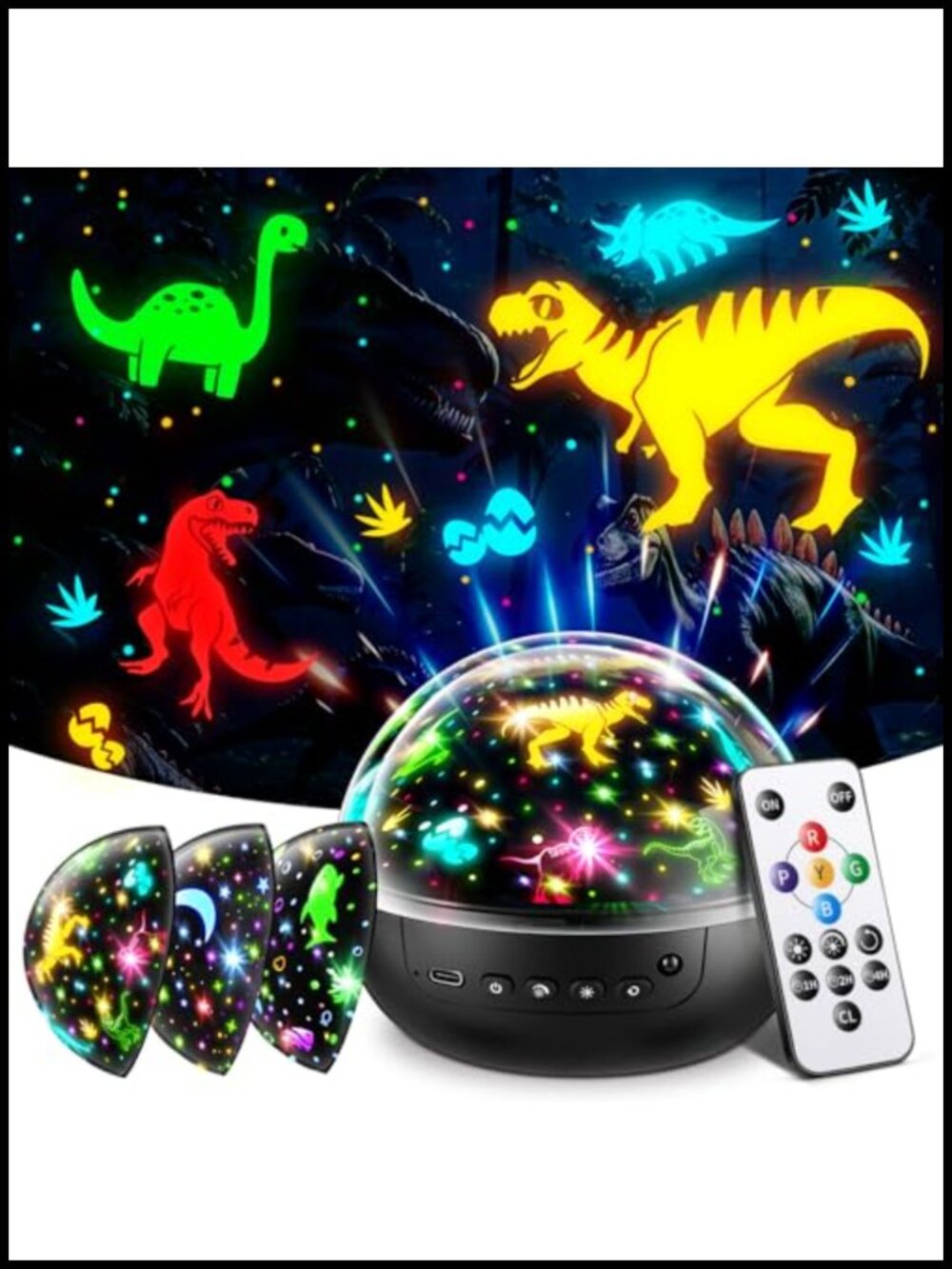Dinosaur Toy Night Light Projector Remote Timer 7-in-1 Kids